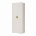 Kleiderschrank 2 Türen Weiß MDF rechteckig 80 x 180 x 52 cm